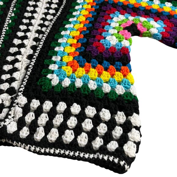 Handmade‎ Crochet Bright Vibrant Hexi Cardigan Boho Festival  Fits S to L (3003) - Picture 4 of 11